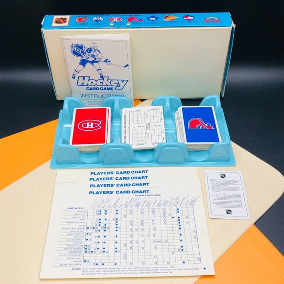 1985 NHL Hockey Card Game Complete Box Set Canadiens Nordiques Rivalry Face Off - Picture 2 of 12